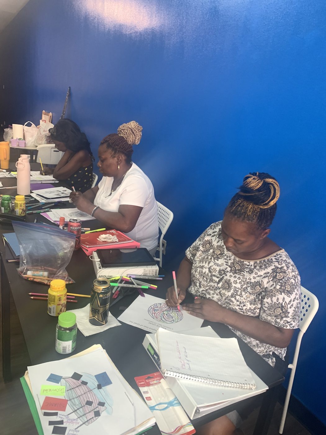Ladies of Zion women working through the workbook